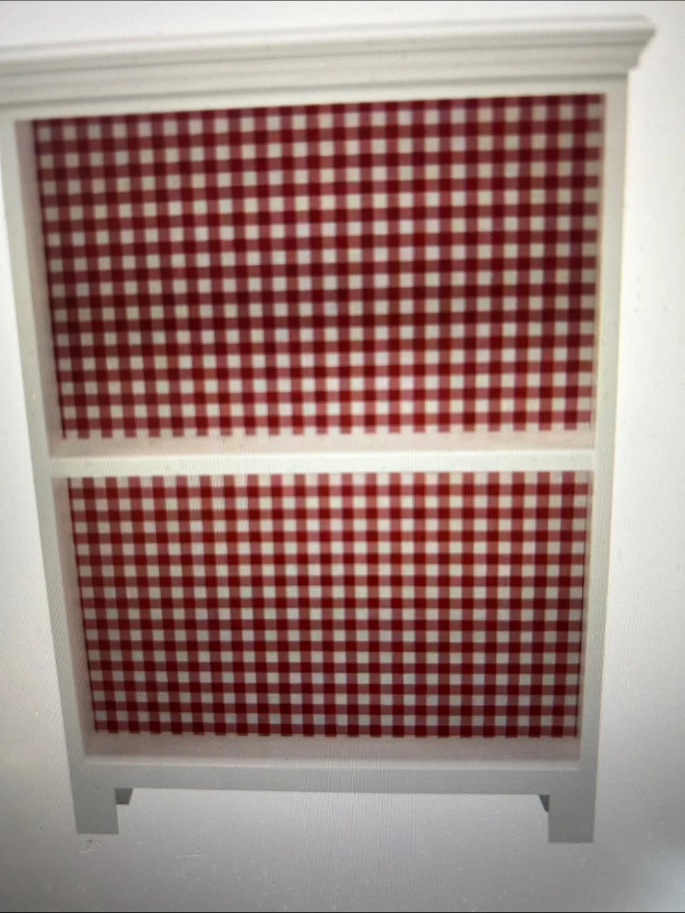 CELEBRATE IT 25.75@ TED & WHITE GINGHAM CABINET NWT